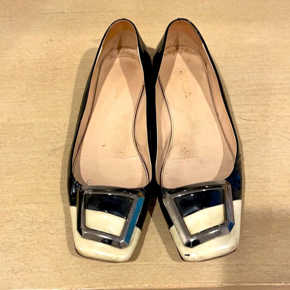 Prada square toe flats, size 38